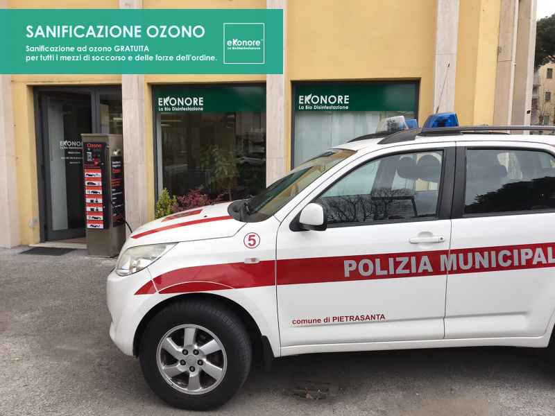 Sanificazione macchine della polizia e carabinieri