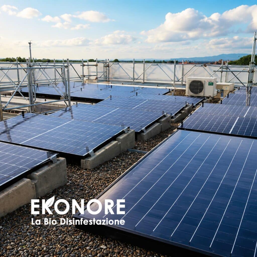 Protezione di un impianto fotovoltaico (2/3) – sistema di allontanamento volatili Ekonore