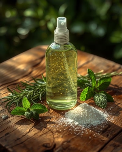 Spray fatto in casa e terra di diatomee