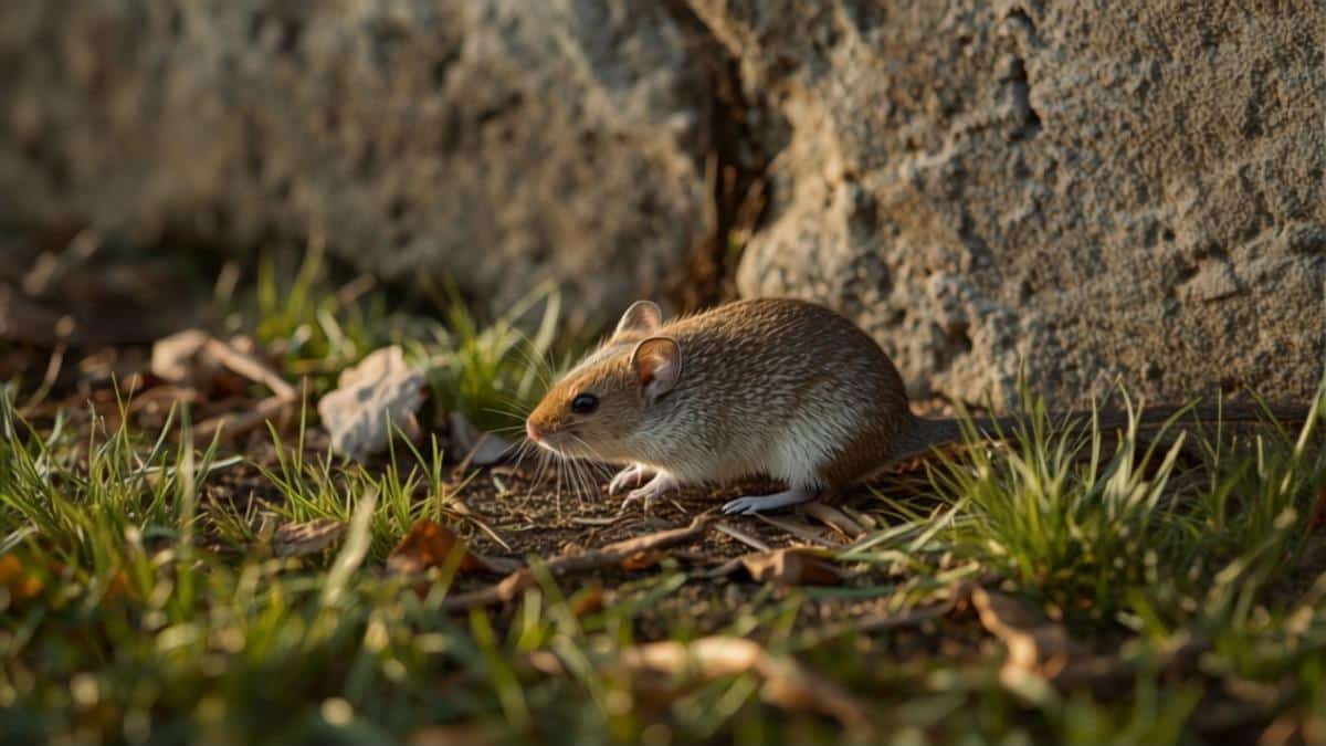 Da dove arrivano i topi in giardino: topo lungo il muretto perimetrale