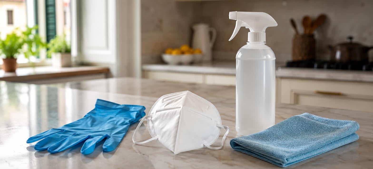 Materiale per la disinfezione di una ferita dopo un morso di roditore