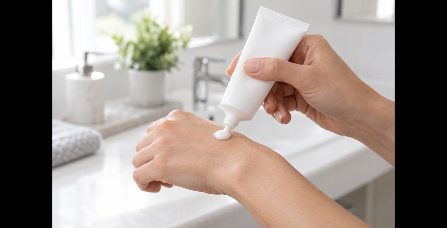 Crema lenitiva applicata sulle punture di cimici