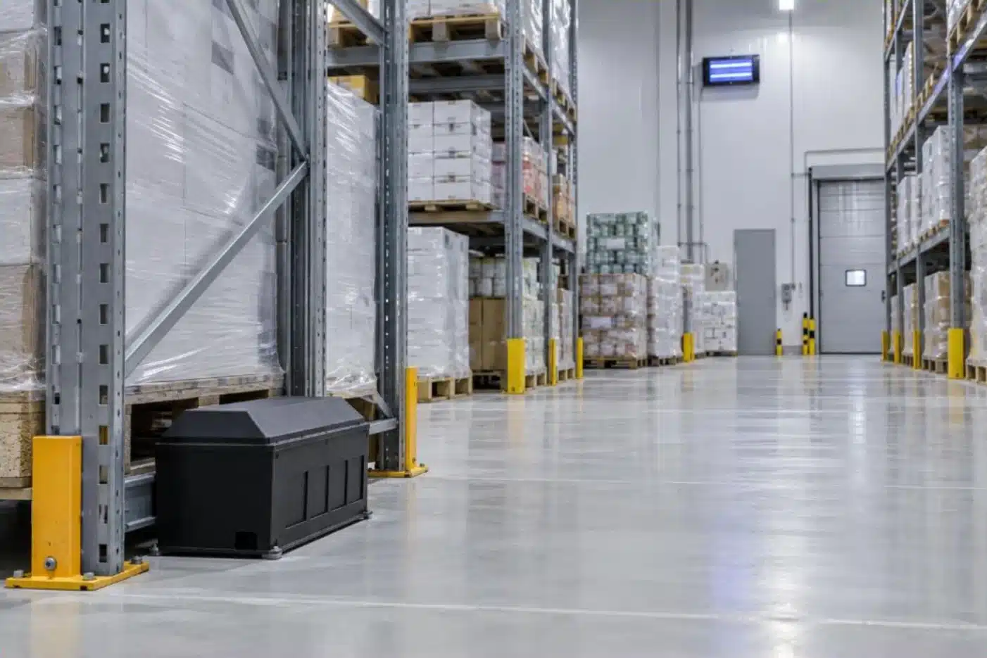 Trappola multicattura lungo le scaffalature di una piattaforma della grande distribuzione alimentare
