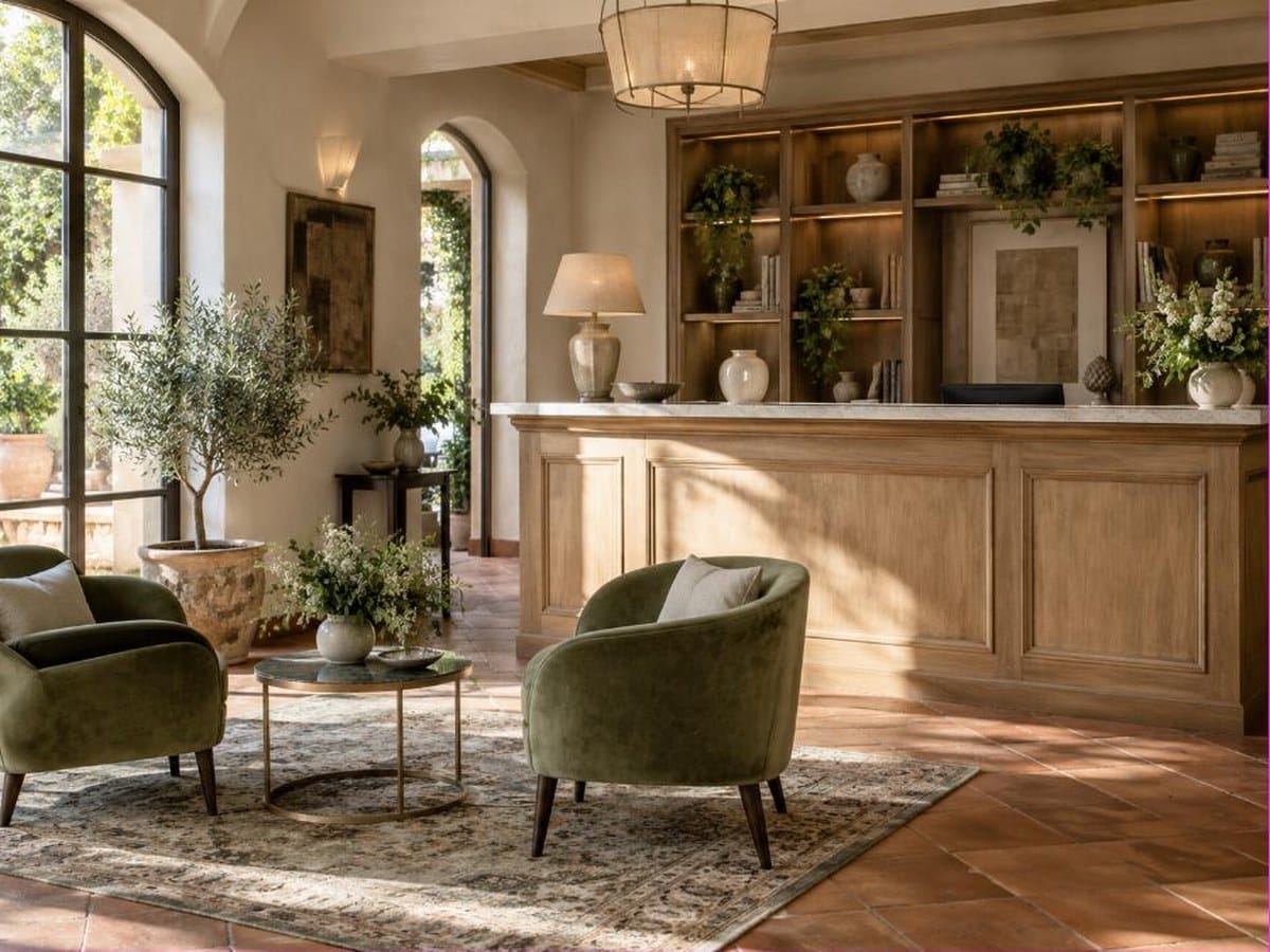 Reception di un piccolo hotel di charme a Firenze, dove la reputazione online dipende anche dalla prevenzione delle cimici dei letti